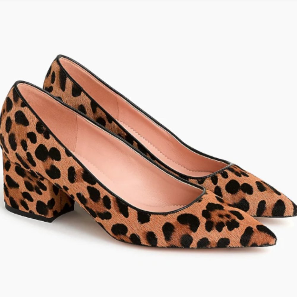 J.Crew Laney pumps in leopard calf hair